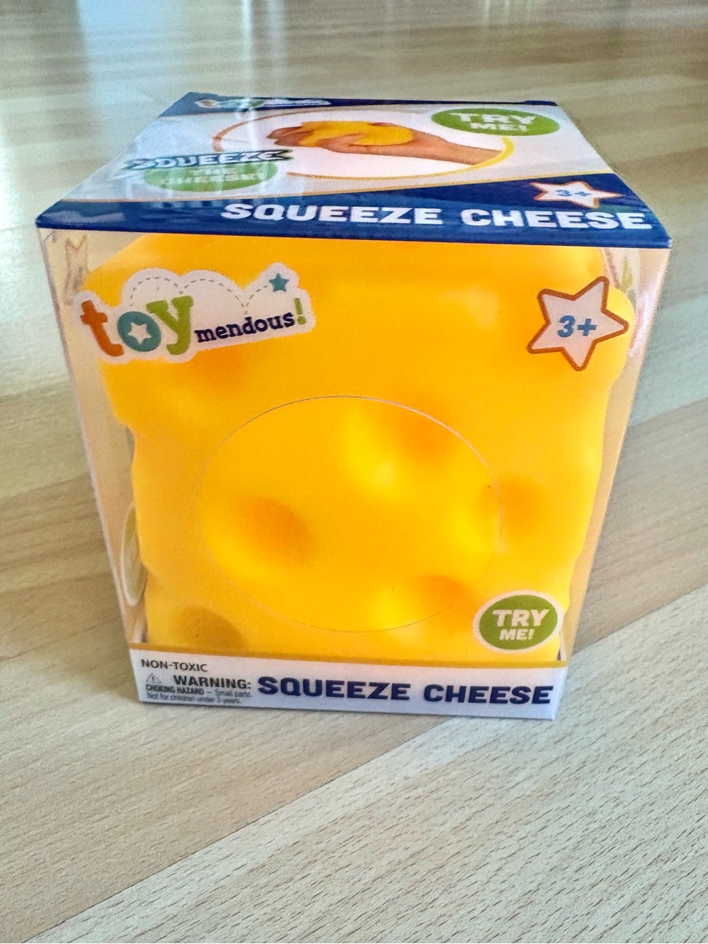 Toymendous Squeeze Cheese Squishy Squeezy Sensory Fidget Sunny Days NEW